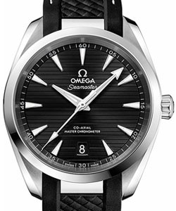 Seamaster Aqua Terra 150M Master Chronometer 38mm in Steel on Black Rubber Strap with Black Stick Dial