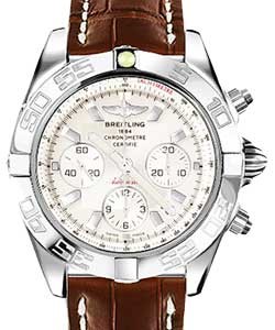 Chronomat Chronograph 44mm Automatic in Steel on Brown Alligator Leather Strap with Sierra Silver Dial