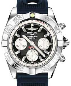Chronomat Chronograph 44mm Automatic in Steel on Blue Ocean Racer Rubber Strap with Black Dial