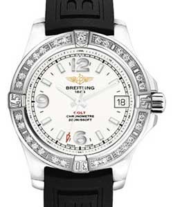 Colt 36mm in Steel with Diamond Bezel on Black Diver Pro III Rubber Strap with MOP Diamond Dial