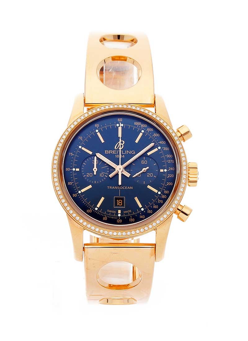 Breitling Transocean Chronograph 38mm in Rose Gold with Diamond Bezel