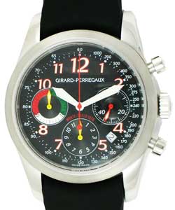 Rally Monte-Carlo 1976 Chronograph 40mm Automatic in Steel on Black Rubber Strap with Black Arabic Dial
