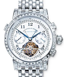Tourbograph For Merit Dubail in Platinum - Limited Edition on Platinum Diamond Bracelet with Silver Dial