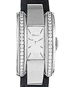 La Strada 30mm in Steel with Diamond Bezel on Black Leather Strap with Silver Dial
