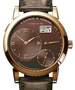 Lange 1 Leon Martens Maastricht in Rose Gold - Limited Edition On Black Crocodile Leather Strap with Brown Dial