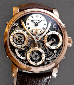 Legacy Machine Perpetual 44mm in Rose Gold - L.E 25 on Brown Crocodile Leather Strap with Skeleton Dial