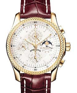 Breitling Bentley Mark VI Complications in Rose Gold on Burgundy Crocodile Leather Strap with Silver Dial