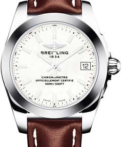 Galactic 36mm Automatic in Steel on Brown Calfskin Leather Strap with MOP Dial
