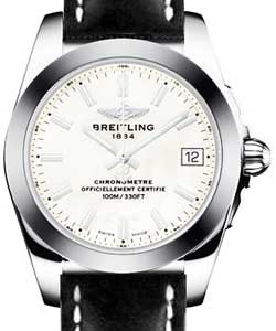 Galactic 36mm Automatic in Steel on Black Calfskin Leather Strap with MOP Dial