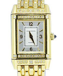 Reverso Joaillerie in Yellow Gold with Diamonds Bezels on Yellow Gold Bracelet with Silver Dial