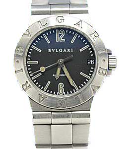 Bulgari Roma in Steel On Steel Bracelet with Black Dial