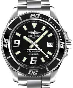 Superocean 44 Automatic in Steel with Black Bezel on Steel Bracelet with Black Dial