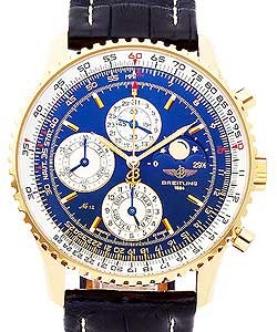 Navitimer Heritage Chronograph 1461 Limited Edition in Rose Gold on Blue Alligator Leather Strap with Blue Dial