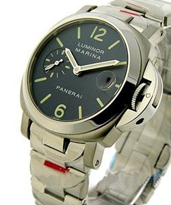 PAM  120 - Marina Automatic in Steel on Steel Bracelet with Blue Dial
