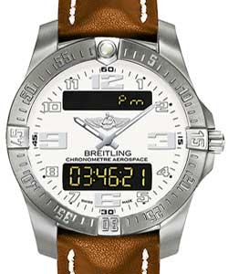 Professional Aerospace Evo 43mm in Titanium on Brown Calfskin Leather Strap with Silver Dial
