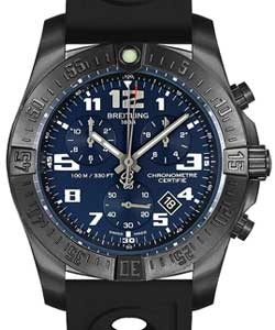 Chronospace Evo Night Mission in Black Titanium on Black Ocean Racer II Rubber Strap with Blue Dial