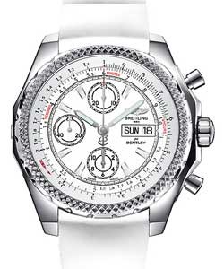 Bentley GT II in Steel on White Rubber Strap with White Dial