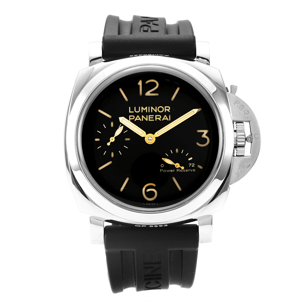 PAM 423 - Luminor 1950 47mm in Stainless Steel On Black Rubber Strap with Black Dial