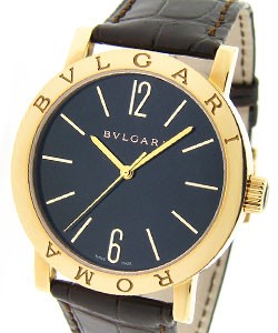 Bvlgari Roma Automatic in Rose Gold On Brown Crocodile Leather Strap with Black Dial