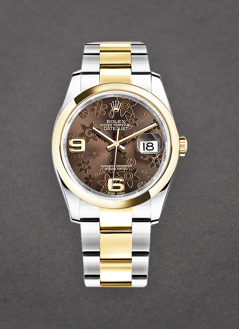 Rolex Unworn Datejust 36mm in Steel with Yellow Gold Domed Bezel