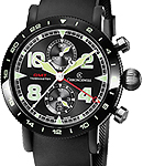Timemaster Chronograph 44mm in Black DLC Coated Steel on Black Rubber Strap with Galvanic Black Dial