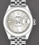 Datejust 28mm Automatic in Steel with Domed Bezel on Steel Jubilee Bracelet with Silver Index Dial
