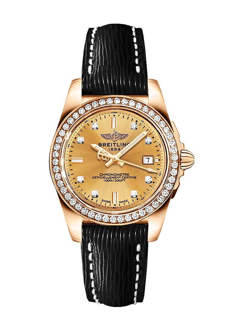 Breitling Galactic Sleek Edition 32mm in Rose Gold with Diamond Bezel
