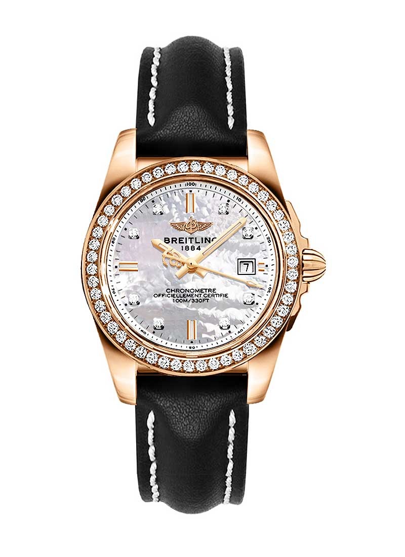 Breitling Galactic Sleek Edition 32mm in Rose Gold with Diamond Bezel