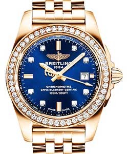 Galatic 29mm in Rose Gold with Diamond Bezel on Rose Gold Bracelet with Blue Diamond Dial