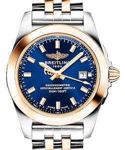 Galatic 29mm in Steel with Rose Gold Bezel on Steel and Rose Bracelet with Blue Dial