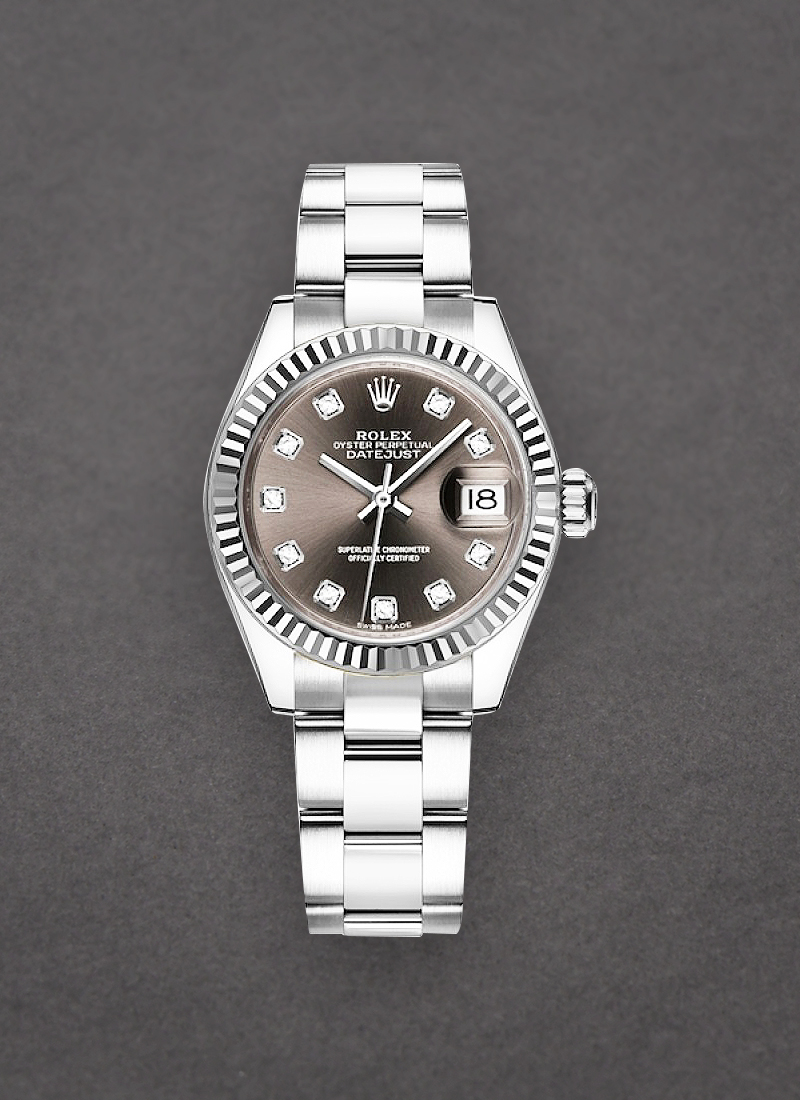 Rolex Unworn Datejust  28mm in Steel with White Gold Fluted Bezel