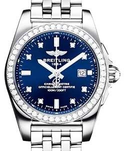Galactic 29mm Quartz in Steel with Diamond Bezel on Steel Bracelet with Blue Diamond Dial