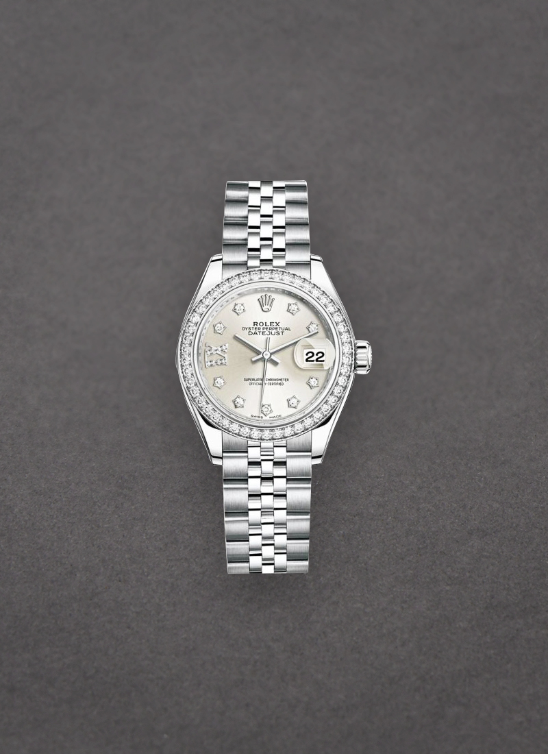 Rolex Unworn Datejust 28mm Automatic Steel with White Gold  Diamond Bezel