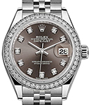 Datejust 28mm Automatic Steel with Diamond Bezel On Steel Jubilee Bracelet  with Dark Grey Diamond Dial