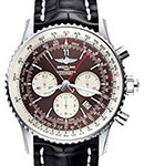 Navitimer Rattrapante 45mm in Steel on Black Crocodile Leather Strap with Bronze Dial