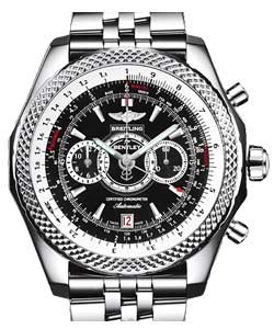 Bentley Collection Supersports in Steel On Steel Bracelet with Black Dial