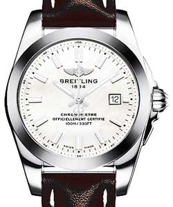 Galactic 29mm Quartz in Steel    on Black Calfskin Leather Strap with MOP Dial