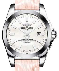 Galactic 29mm Quartz in Steel    on Pink Sahara Calfskin Leather Strap with MOP Dial