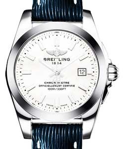 Galactic 29mm Quartz in Steel    on Blue Sahara Calfskin Leather Strap with MOP Dial