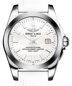 Galactic 29mm Quartz in Steel    on White Diver Pro II Rubber Strap with MOP Dial