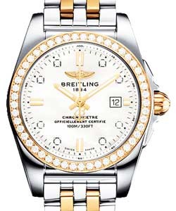 Galatic 29mm in Steel and Rose Gold with Diamond Bezel on Steel and Rose Gold Pilot Bracelet with MOP Diamond Dial