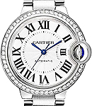Ballon Bleu in Steel with Diamond Bezel on Steel Bracelet with Silver Roman Dial