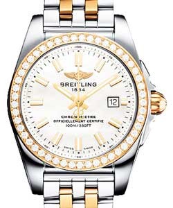 Galatic 29mm in Steel and Rose Gold with Diamond Bezel on Steel and Rose Gold Pilot Bracelet with MOP Dial