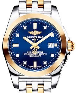 Galatic 29mm in Steel with Rose Gold Bezel on Steel and Rose Gold Bracelet with Blue Diamond Dial
