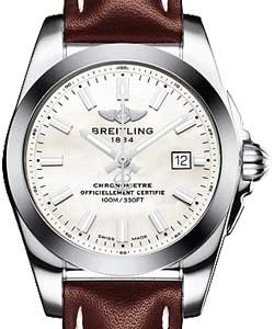 Galactic 29mm Quartz in Steel on Brown Calfskin Leather Strap with MOP Dial