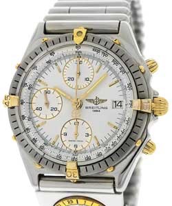 Chronomat UTC in Steel and Yellow Gold on Steel Bracelet with White Dial