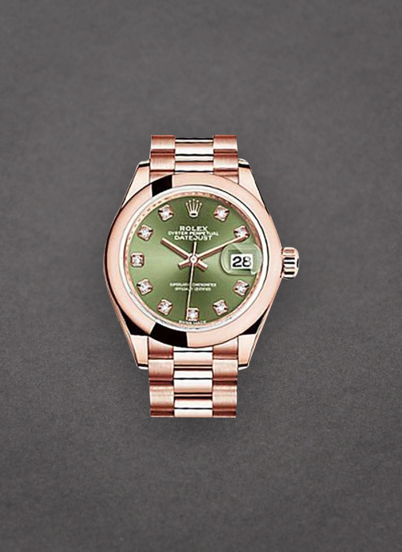 Rolex Unworn Datejust 28mm in Rose Gold with Domed Bezel