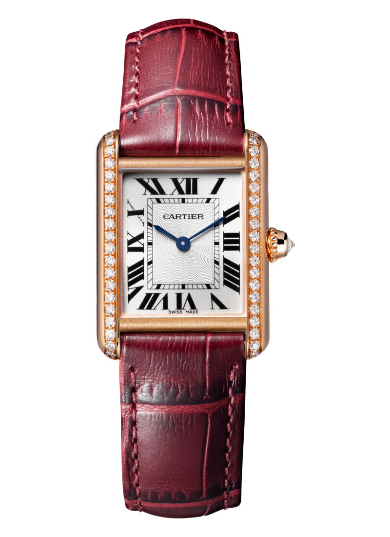 Cartier Tank Louis Cartier Small in Rose Gold with Diamond Bezel
