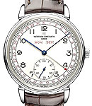 Historiques Triple Calendrier 1942 in Steel On Brown Alligator Leather Strap with Ivory Dial
