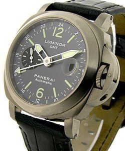 PAM 89 - Luminor GMT in Titanium On Black Leather Strap with Grey dial